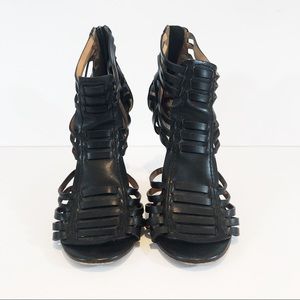 Coach Lucy leather Cage Style Heels- black